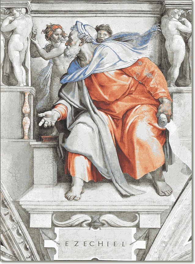 пророк Иезекииль на фреске Рафаэля в Сикстинской капелле