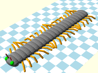 Simulation of leg waves propagating forward
