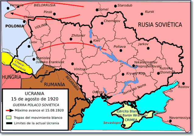 Карта Украины 1920 год